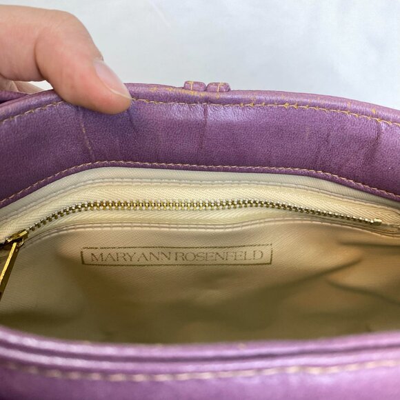 Paula 💜 Vintage Y2K Metallic Lavender Leather Clutch – Mary Ann Rosenfeld - Picture 11 of 12
